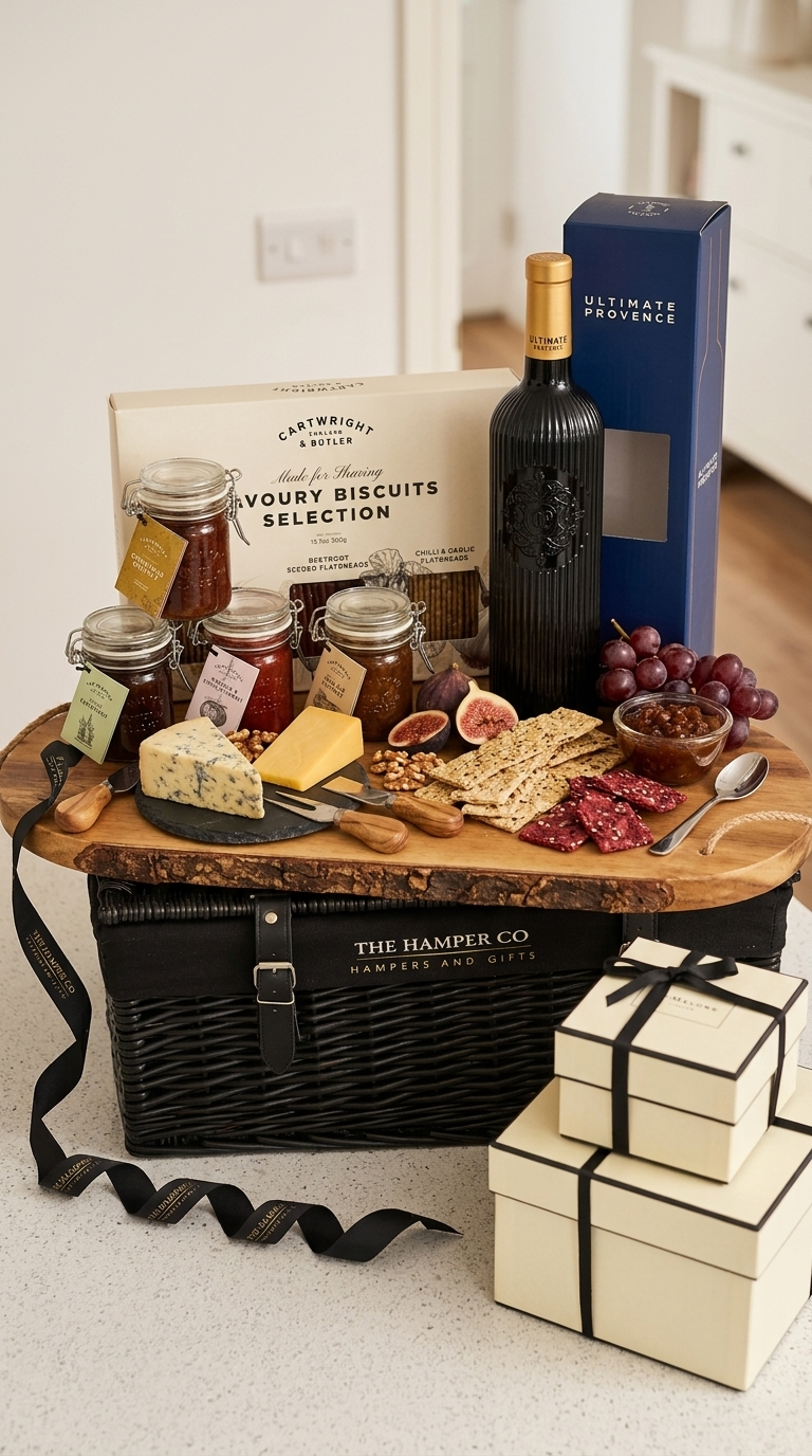 Luxury Cheese Board Gift Hampers | Wine, Crackers & Accompaniments