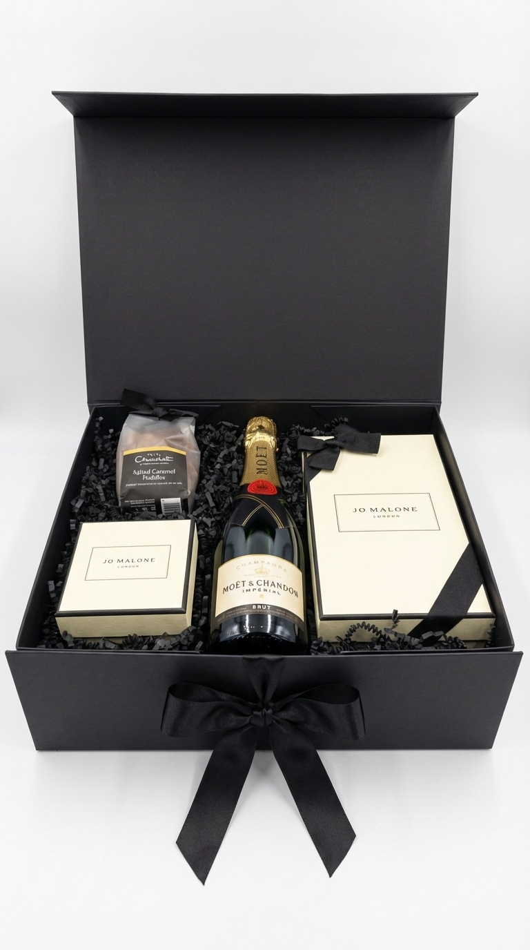 The Luxury Champagne, Candle & Diffuser Gift Box – Moët & Jo Malone Pomegranate Noir