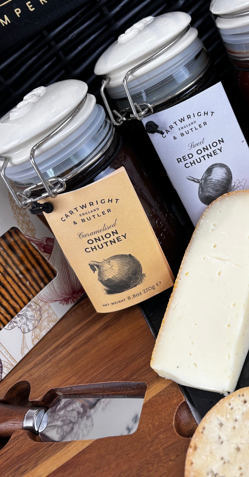 cartwright & butler onion chutney & red onion chutney close ups