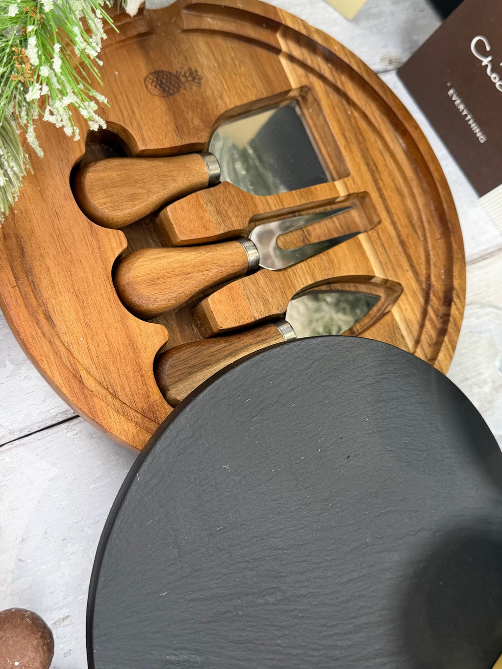 Christmas Cheese Board Gift Box with Moët Champagne